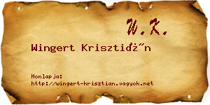 Wingert Krisztián névjegykártya